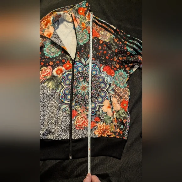 Farm rio Adidas Jardim Agharta Zip Up Track Jacket Size Large - Picture 8 of 17